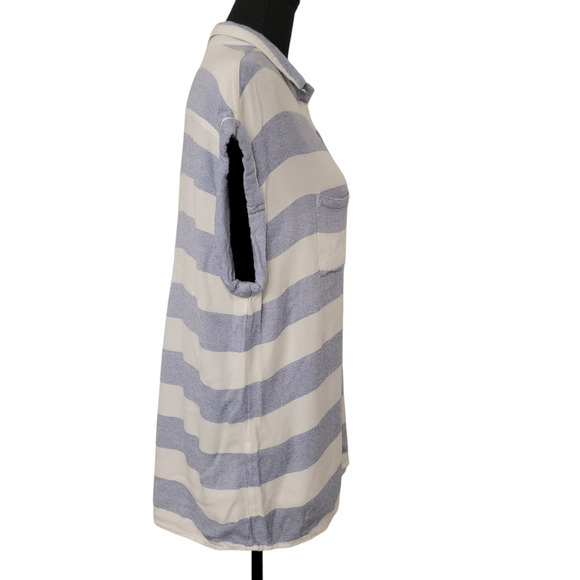 Rails Striped Button Collar Cap Sleeve Beachy Coastal Nautical Fisherman Blue - Picture 7 of 14